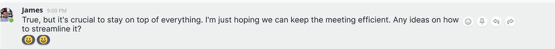 Message with emoji reactions