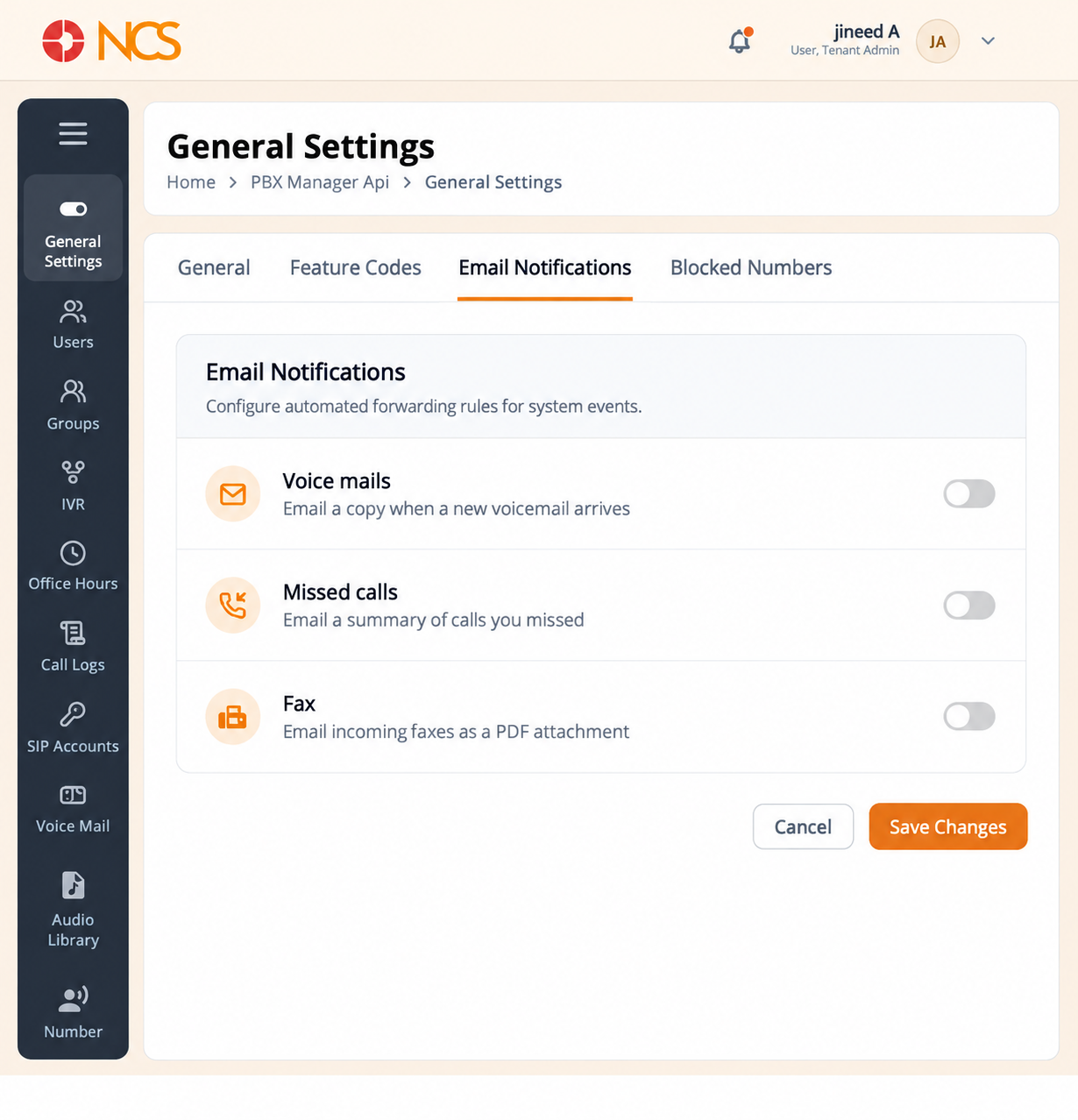 PBX 1.4 Email Notifications
