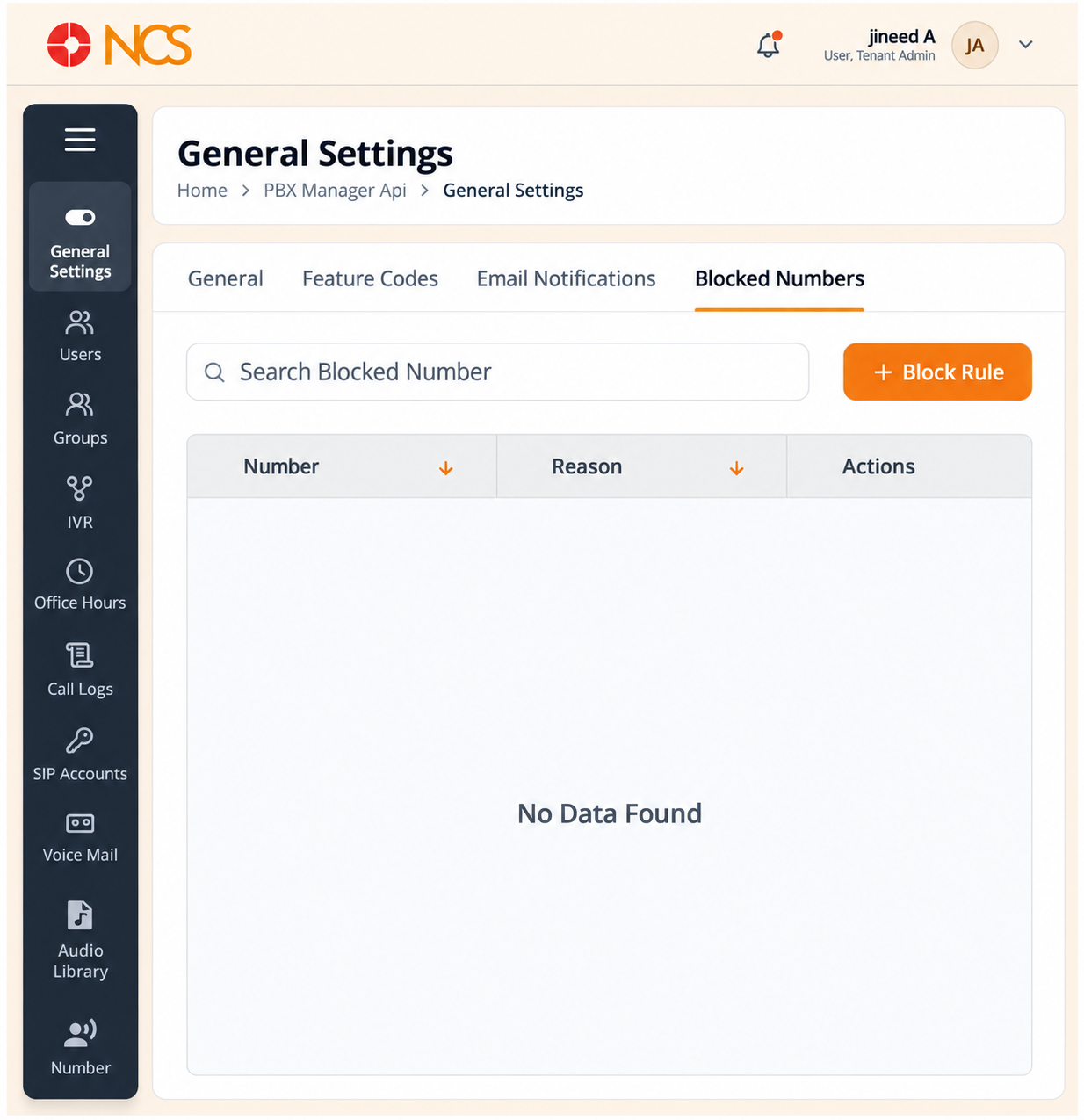 PBX 1.5 Blocked Numbers