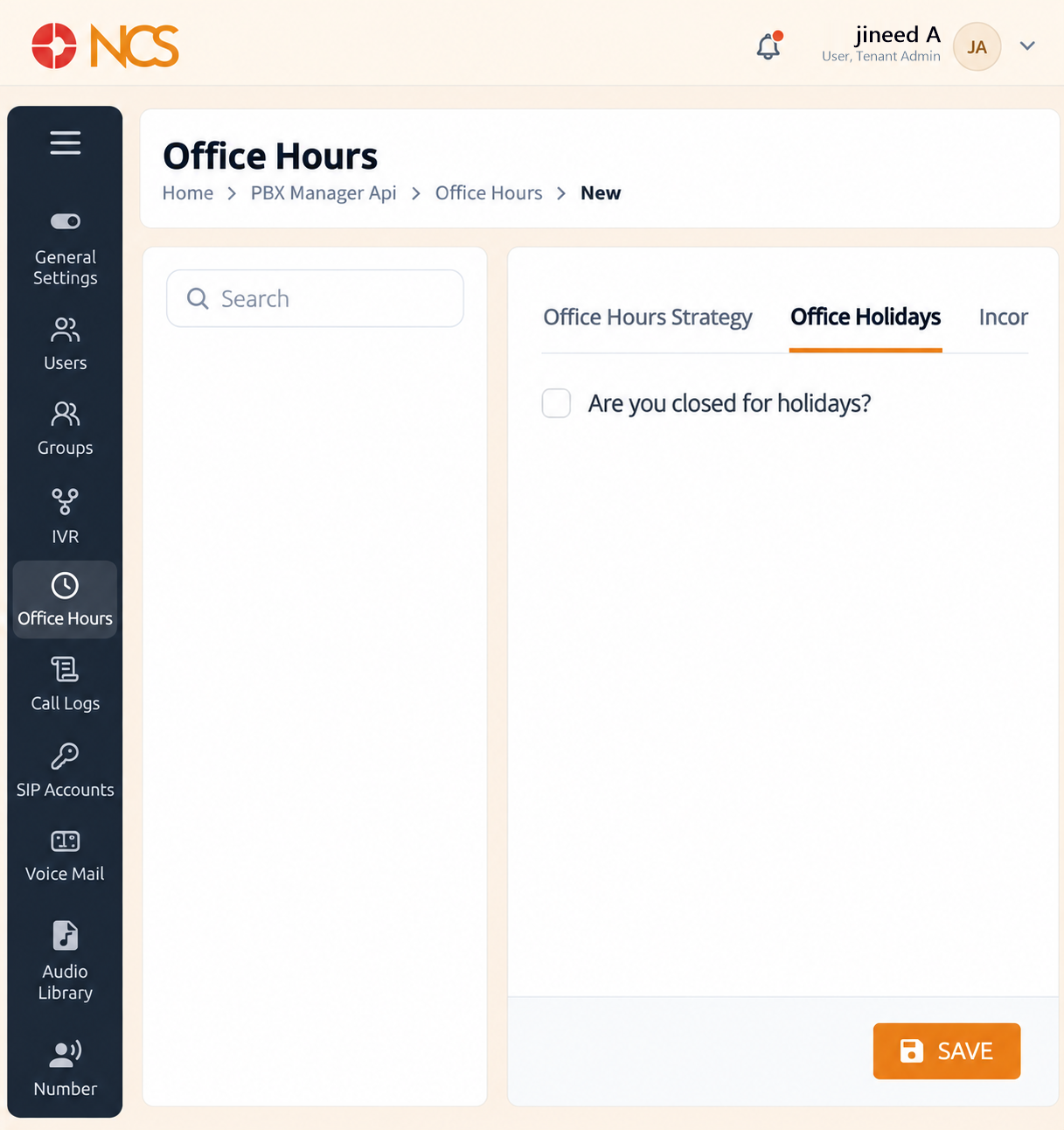 PBX 5.3 Office Holidays