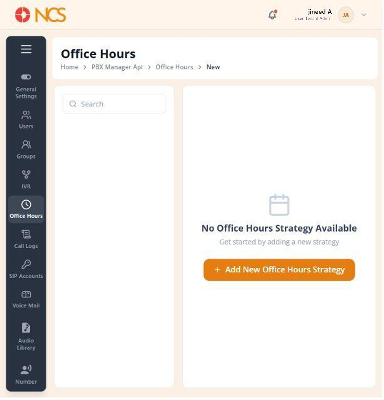PBX 5.1 Horario de oficina List