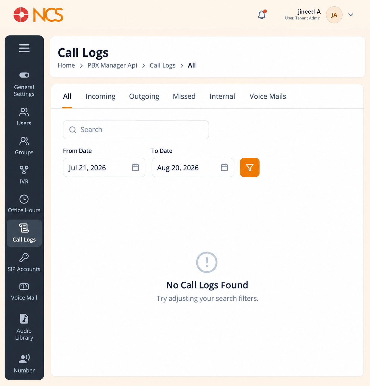 PBX 6 Llamada Logs