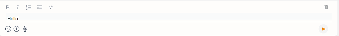 Message Input Box with text entered and the Delete button