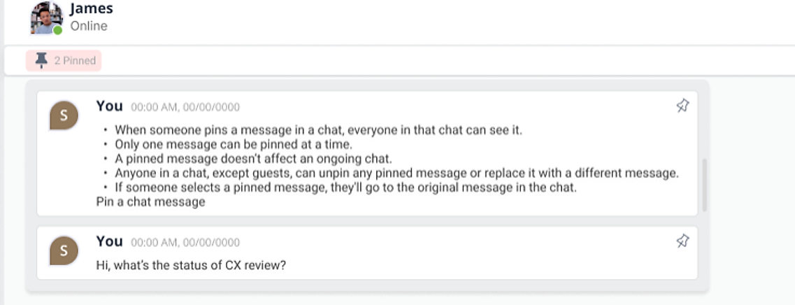 Pinned Messages list