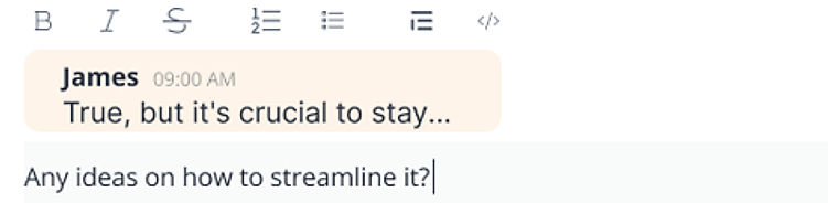 Reply to a message in the Message Input Box